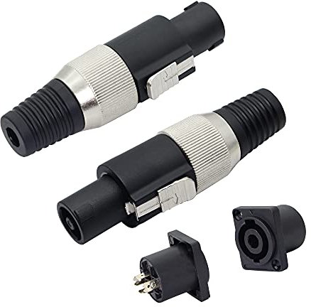 PNGKNYOCN NL4 4 Stück Speakon Kabelverbinder, 4-polig, abschließbar, für Audioadapter, Verstärker, Mixer
