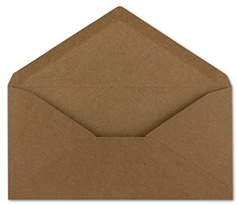 25 DIN Lang Briefumschläge Kraftpapier Braun 22 x 11 cm -120 g/m² Nassklebung Post-Umschläge ohne Fenster ideal für Weihnachten Grußkarten Einladungen von Ihrem Glüxx-Agent