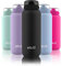Ello Cooper Vacuum Insulated Stainless Steel Water Bottle with Soft Straw and Carry Loop, Double Walled, Leak Proof, Black, 32oz