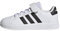 adidas Grand Court Elastic Lace and Top Strap Shoes Chaussures de Tennis, Cloud White/Core Black/Core Black, 28 EU