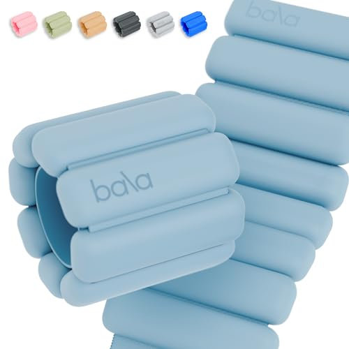 Bala Armreifen – 2er-Set (je 0,5 kg) | verstellbare tragbare Handgelenk- und Knöchelgewichte | Yoga, Tanz, Barre, Pilates, Cardio, Aerobic, Walking | Monochromatisches Meer