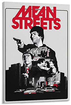 Leinwand-Kunstposter mit englischen Filmen der 1970er-Jahre, Motiv: Mean Streets und Wandkunst, modernes Familienschlafzimmerdekor-Poster, 40 x 60 cm