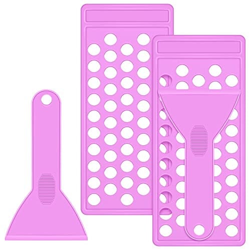 2 Sets Lip Balm Filling Tray and Spatula Set Portable Lipstick Holder Containers Lip Gloss Making Kit Capsule Lipstick Filler (Purple)