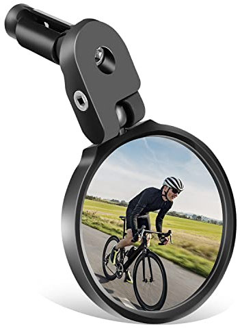 Arkham 360° Drehbarer Rückspiegel für 16-24mm Lenker, Universal Konvex Fahrradspiegel für E-Bikes, Mountainbike, Rennrad (1PCS)