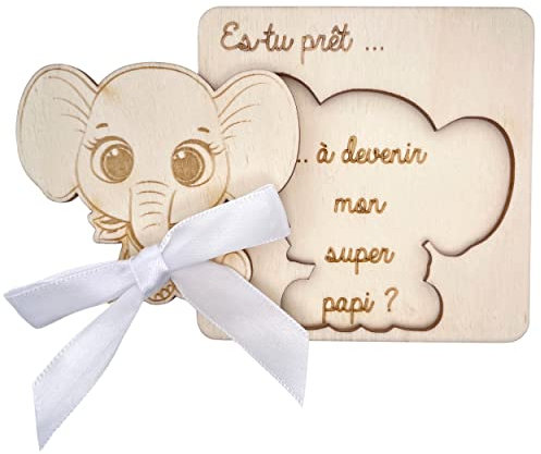 Ernestine - Carte annonce papi pour grossesse - cadeau naissance original - annonce bébé grands parents originale - idée carte annonce grossesse surprise - carte en bois annonce bébé grand père