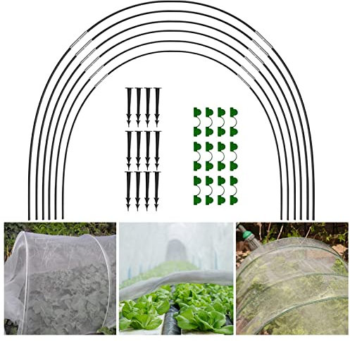 BAOGAO 18 Pcs Arceaux Pour Serre Tunnel,Serre Surélevée Tunnel,Cerceaux De Serre,Plantes Poussent Des Tunnels Soutien Maisons Jardinage Un Cadre Culture En Fibre Verre Jardins