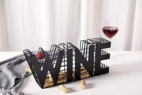 JHY DESIGN Metal Wine Corks Holder Display Rack 34 cm Length Craft Stopper Collection Box Storage for Home Decor Indoor Outdoor