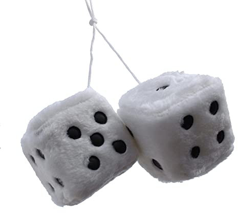 1 Paar Dice Hanging Charm Auto Auto Rückspiegel Hanging Zubehör Für Auto Dekoration Plüschwürfel Aufhängen Fuzzy Plüsch Würfel Für Auto Innen Ornament Dekoration 7.5cm, Schwarz/Weiß/Gelb/Rot