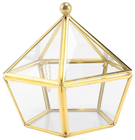 Yangyou Caja de cristal para anillos de boda, de cristal con