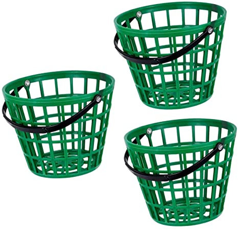 Garneck 3st Golf-pickup-korb Grüner Golfballkorb Schmutziger Stoffhalter Halter Für Golfbälle Golf-range-korb Aufbewahrungskorb Für Golfbälle Golfkorb Aus Kunststoff Plastik Sport