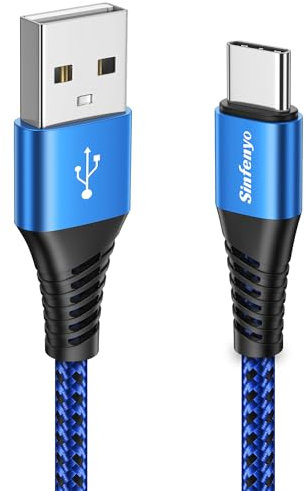 Câble USB C [2M] Cable USB C Charge Rapide 3A Nylon Tressé Chargeur Cable USB Type C pour Samsung Galaxy S24 S23 S22 Ultra S21 S20 Plus S10 S9 S8 A13 A70 A53 A52S,Note 10 9 8,A3 A5 2017,LG V20 G8 G7