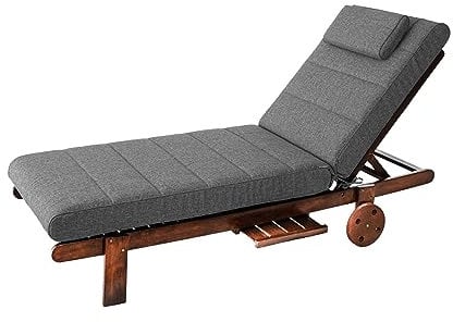 PillowPrim Gartenmöbel Matratze, für Liege, Sonnenliegen, Balkon, Outdoor, Liegenauflage, Polster, Sofa, Sitzkissen, Anthrazit, 204x60 cm