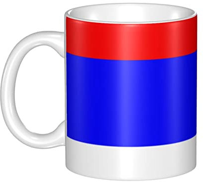 RFSHOP Taza de cerámica, taza de café con bandera rusa, taza de té de cerámica divertida para oficina en casa - 330 ml