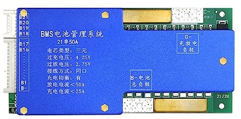 Pitxsgsia 21S 50 A Schutzkarte für Lithium-Akku, 76 V, zum Laden und Entladen mit Spannungsabgleichfunktion Bms für E-Bike