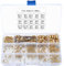 300 Stück Madenschrauben, Einschraubmuffen Schrauben Sortiment Kit, M2.5/M3/M4/M5/M6/M8 Sechskantschrauben Alloy Kohlenstoffstahl mit Inbusschlüssel - Gold