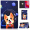 Auslbin Funda de Cuero PU para Lenovo Tab M11 11 2024 - Slim, Lightweight Stand with Auto Sleep/Wake Function, Featuring Feline Designs, Perro Espacial