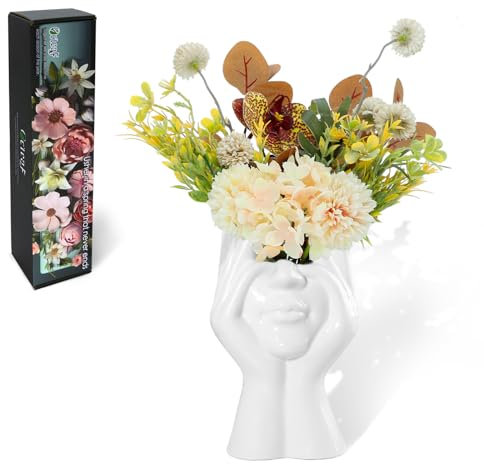 Oc'leaf Kunstblumen - Kunstblumenstrauss für Zuhause Geburtstagsfeier Garten Hochzeitsdeko, Kunstpflanze Deko Blumen Großer Sie Sich selbst Familie Freunden Mutter