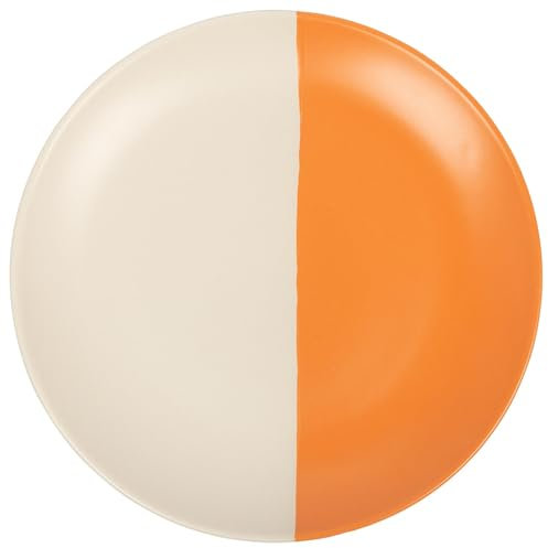Nicola Spring Stoneware Dinner Plate - 26.5cm - Burnt Orange - Ceramic Two Tone Dining Plates Tableware Dishwasher & Microwave Safe Crockery for Starters, Sides, Mains & Desserts