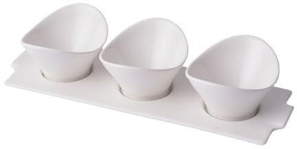 Xumh2024-3 Sauce Dish Hotel Small Dishes Platter Three Flavors Pre-Dinner Small Dishes Plate Special Appetizer Plate White Porcelain Tableware Snack Bowls (Color : A)