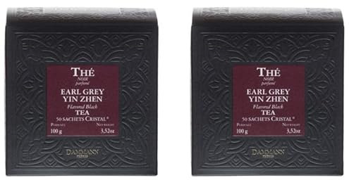 Lot de 2 - Dammann Frères Thé Earl Grey Yin Zhen - 50 Sachets Cristal