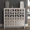 Galano Newark Sideboard mit 2 Türen, modernes Design mit Acrylspiegel & Stauraum, Schrank für Wohnzimmer, Küche & Flur, Eiche Grau Staubig
