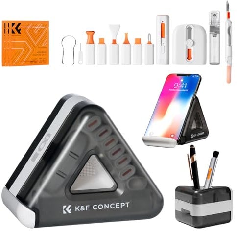 K&F Concept 25 en 1 Kit Multifuncional Portátil de Limpieza Electrónica-Limpia Teclado, Pantalla de PC, Teléfono Móvil, Lentes, Cámara, Herramientas de Limpieza para Múltiples Circunstancias
