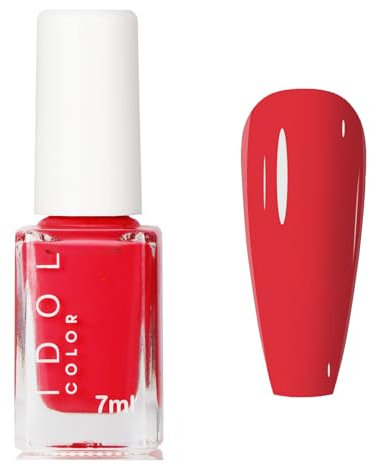 Red Nail Polish, 7 ML Ruby Red Color Nail Varnish, Long Lasting Chip Resistant No Need UV LED Nail Lamp Polish Nail Art Manicure Salon DIY Home