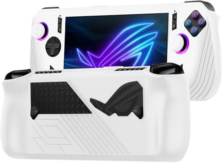 Buziba Custodia protettiva in silicone per ASUS ROG Ally X custodia morbida in silicone custodia protettiva per console di gioco portatile accessori (bianco)
