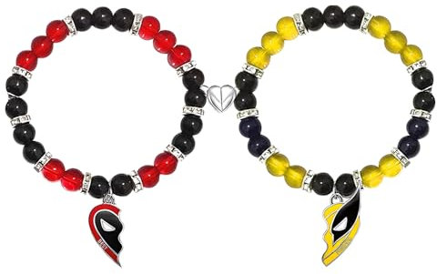 TOFBS Freundschaftsarmbänder 2 Stück Deadpool Wolverine Armbänder Set Damen Herren Matching Bettelarmband Armband Set für Senden Bester Freund Geschenke