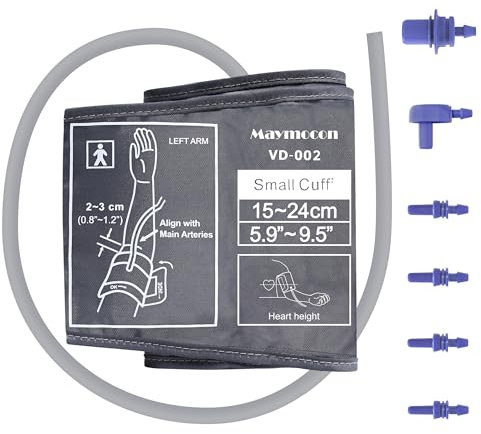 Pediatric Blood Pressure Cuff - Small Size (15-24CM Arm Circumference) for Kids & Women, Compatible with Omron & Most Brands, Includes 6 Connectors