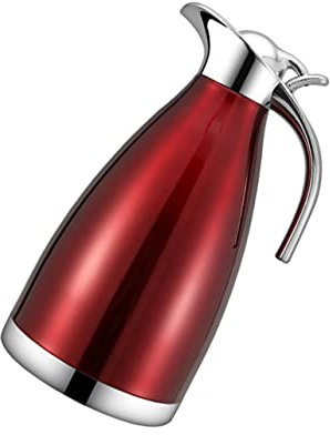 SECFOU Jarra Térmica De Acero Inoxidable Jarra De Agua Aislada De Pared Simple Para Casa y Restaurante Botella Térmica Roja Para Agua Fría Fabricada Acero Para Uso Doméstico y Oficina