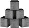 HEFTMAN Foldable Storage Cube Boxes - Set of 6 Grey & Black Fabric Storage Boxes with Grommet Handle, Space Saving Fabric Cube Storage Boxes for Clothes, Toys, Books (26 x 26 x 28 cm - Grey/Black)