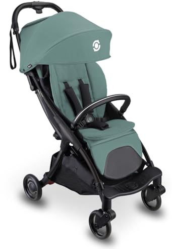 GLOBBER STROLL LITE Kinderwagen – Baby Stroller bis 22 kg - Buggy klein zusammenklappbar - Reisebuggy mit Sonnenschutz – Kinder von 0-4 Jahre - Türkis