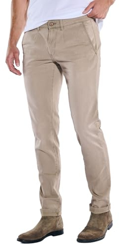 emilio adani Herren Super Stretch Chino-Jeans beige kurz, Beige