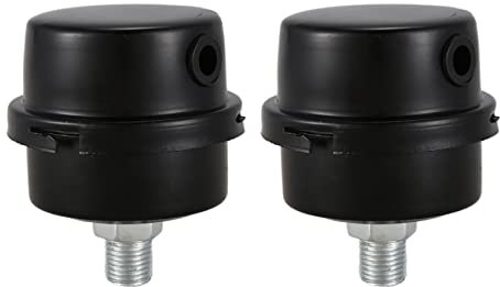 Carlgelrag 2X Silenciador del Silenciador del Filtro de Admisióndel Compresor de Aire 1 / 4BsP Rosca 13 mm Negro