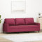 Emmtore Sofa 3-Sitzer, Loungesofa Couch mit Armlehnen Rückenkissen, Wohnzimmersofa Designsofa mit Metallgestell, Sitzmöbel Dreisitzer Samt,Weinrot,180 cm