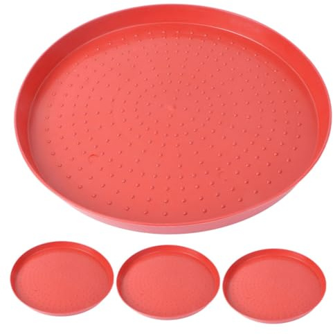 TOYANDONA 4pcs Open Food Tray Plastic Chicken Starter Plate for Chicks Ducks Small Poultry Feeder in Brooder Box