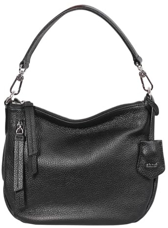 Abro Schultertasche Umhängetasche Leather Adria Hobo Bag Juna Black/Nickel schwarz