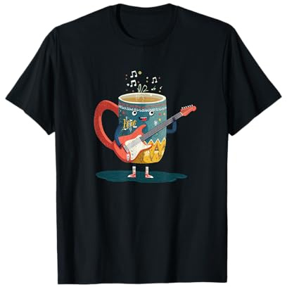 Costume de Tasse de Chocolat Chaud pour Les Amateurs de Guitare T-Shirt
