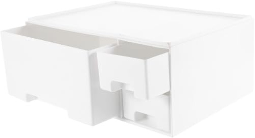Yardwe Rialzo per Monitor Cassetto, Supporto Bianco in ABS | Laptop e Cosmetici, Stile Semplice e Moderno, Riordino Scrivania, Uso Casa e Vanity Trucco