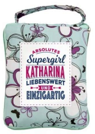 History & Heraldry Design Top Lady Tasche: Katharina/Einkaufstasche, Strandtasche, Sporttasche, Blumenmuster/vielseitig, praktisch, personalisiert mit Name und Spruch