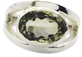 RIYO Schmuck 925 Sterling Silber fesselnden natürlichen grünen Ring Geschenk 55 (17.5)