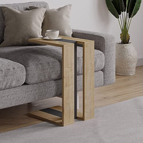 Hocuspicus HOCUS PICUS C Table for Living Room Options - 57x40x30cm - Coffee Table - Side End Table (Oak - Anthracite)
