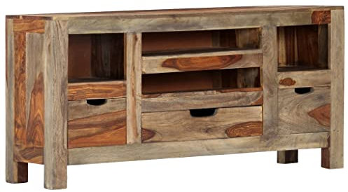 vidaXL Aparador de Madera Maciza de Acacia Gris 100x30x50 cm