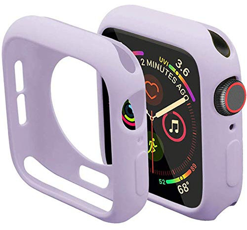 Miimall Kompatibel mit Apple Watch 40mm Schutzhülle Series 6/SE/5/4, Flexible TPU Hülle Abdeckung Stoßfest Schutz Bumper Case für Apple Watch Serie 4/5 - Lila