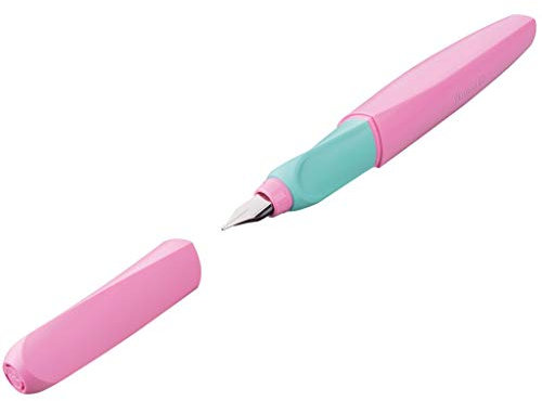 Pelikan Twist Füllhalter, Edelstahl-Feder in Strichbreite M inkl. Tintenpatrone, sweet lilac, 1 Stück