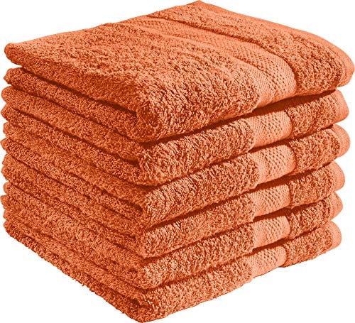REDBEST Handtuchset, Frottierset 6er-Pack Chicago Terra Größe 50x100 cm - saugstark, strapazierfähig, ideal für Reisen, Sport (weitere Farben)