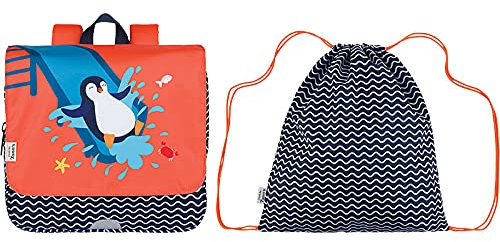 L'Ecole, Orange/Blau, Cartable de 29 cm, Kinderspiele