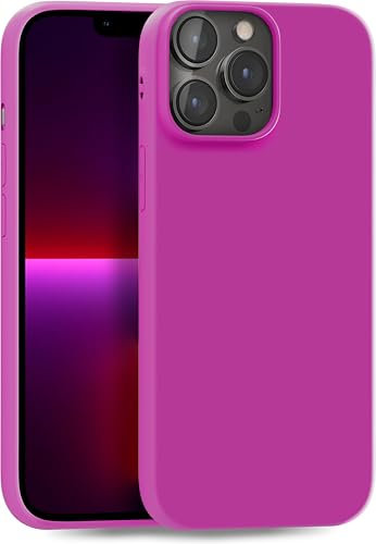 MyGadget Coque pour iPhone 13 Pro Max - Case TPU Souple - Cover Protection Extra Fine & Légère - Étui Coloré Anti Choc et Rayures - Rose Foncé