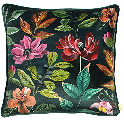 Evans Lichfield Mitternachtsgarten Kissenbezug, Polyester, Winter Floral, 43 x 43cm